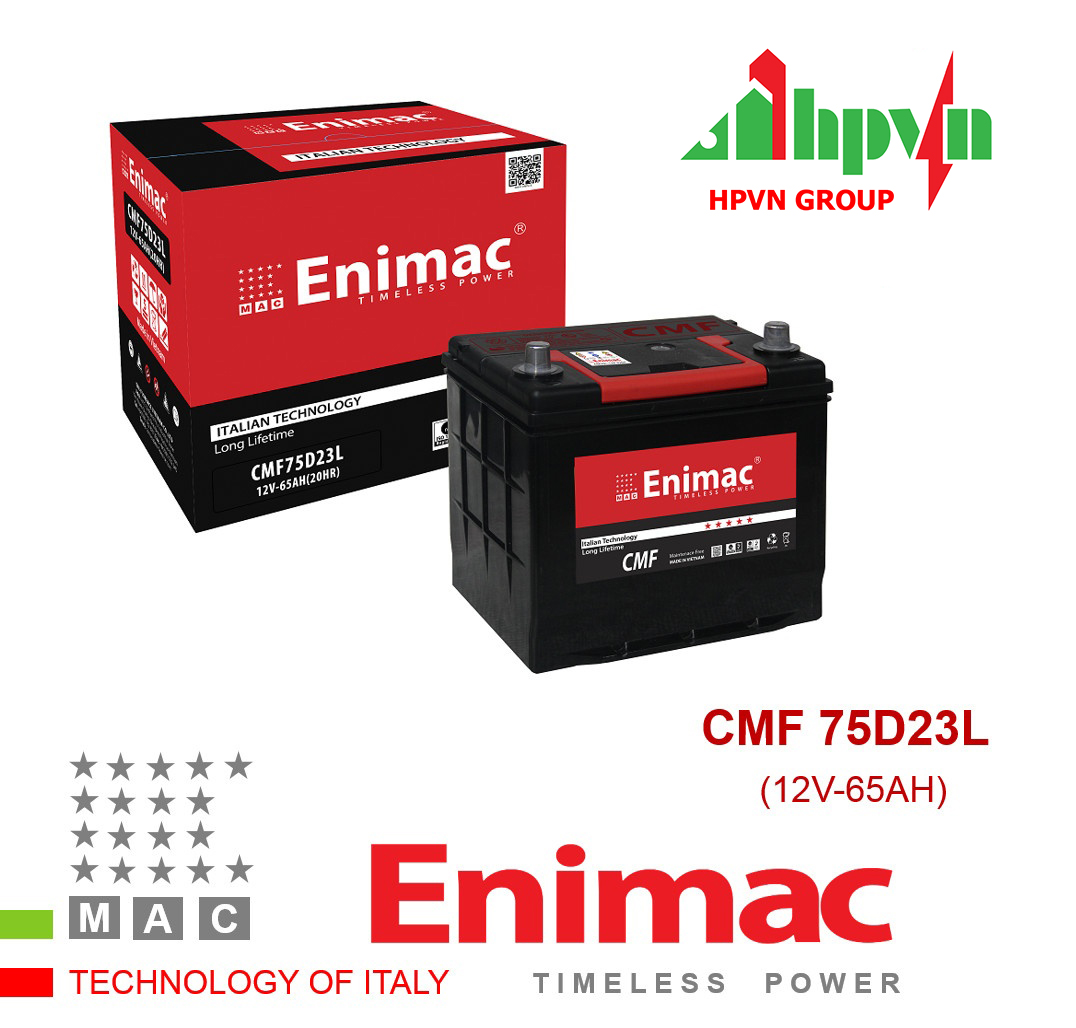 BÌNH ẮC QUY ENIMAC CMF 75D23L (12V-65AH)